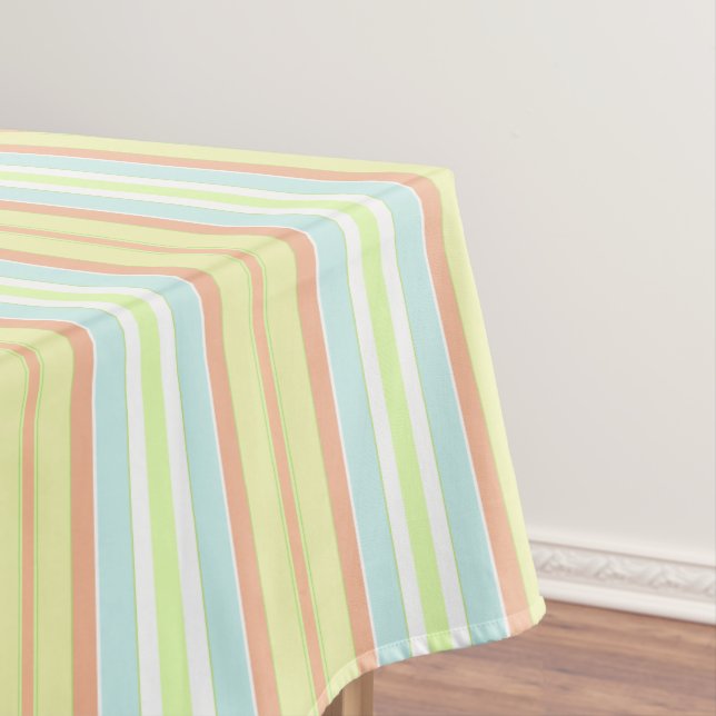 Spring Pastel Stripes Town & Country Tablecloth (In Situ)