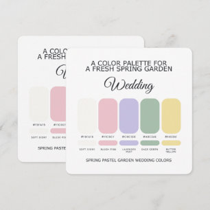 Spring Pastel Wedding Colour Palette Card