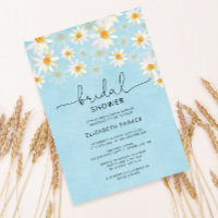 Spring Pastel White and Blue Daisies Bridal Shower
