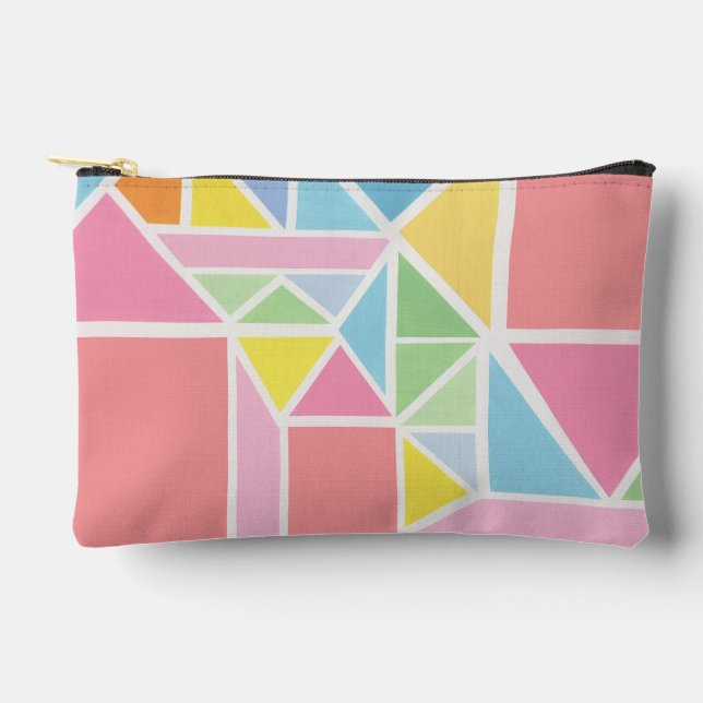 Spring Pastels Geometric Print  Accessory Pouch (Front)