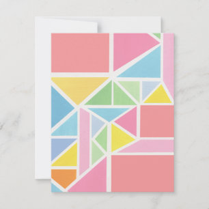 Spring Pastels Geometric Print Card