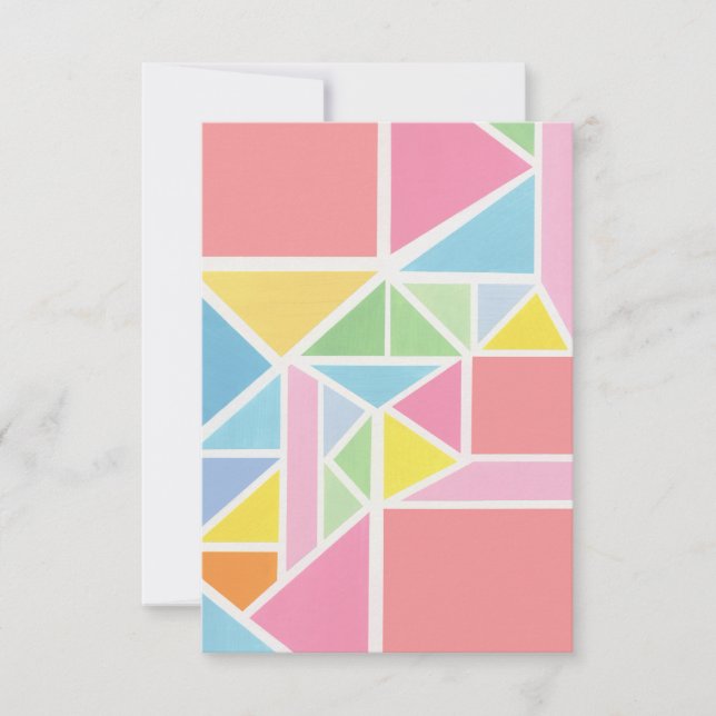 Spring Pastels Geometric Print Card (Front)
