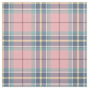 Spring Pastels Pink, Blue, Aqua Plaid Fabric