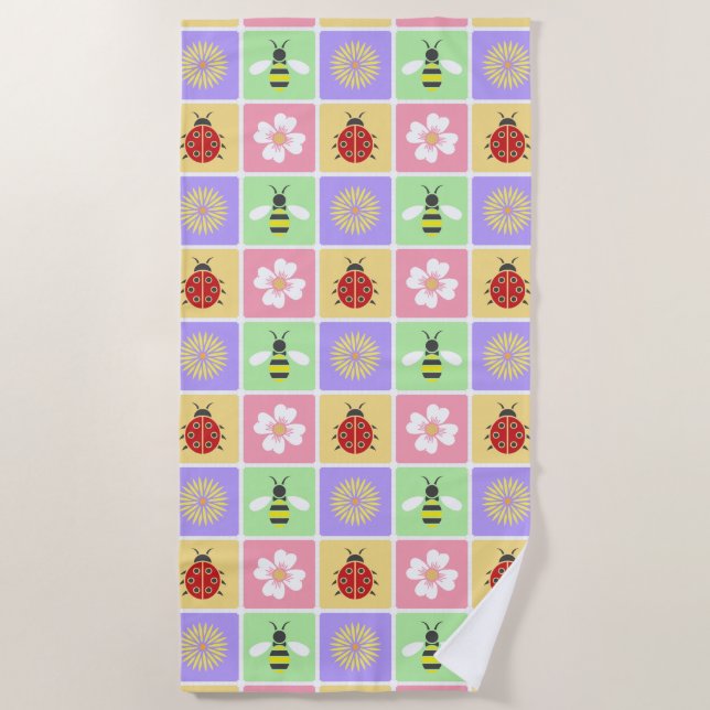 Spring Patches Beach Towel (Front)