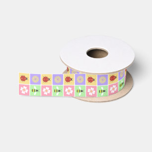 Spring Patches Ribbon Satin Ribbon