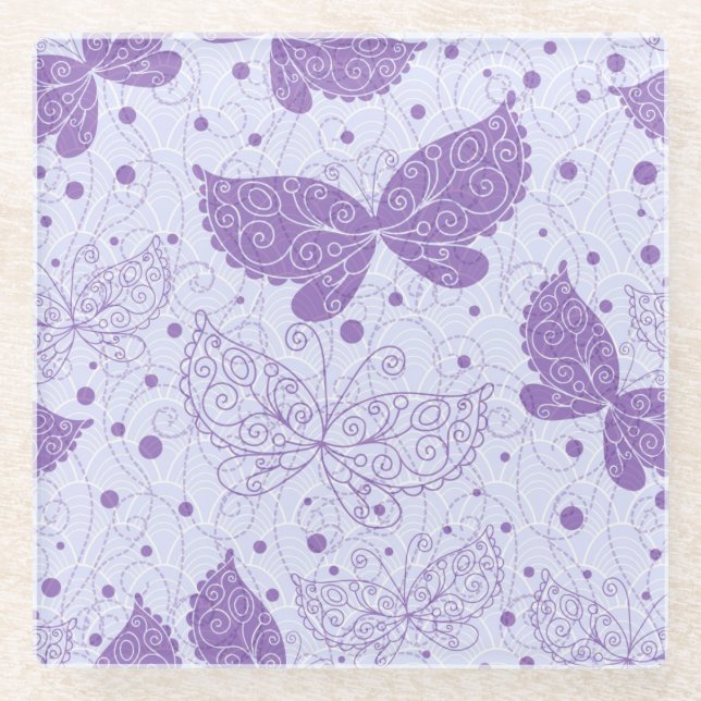 Spring Pattern Glass Coaster (Front)