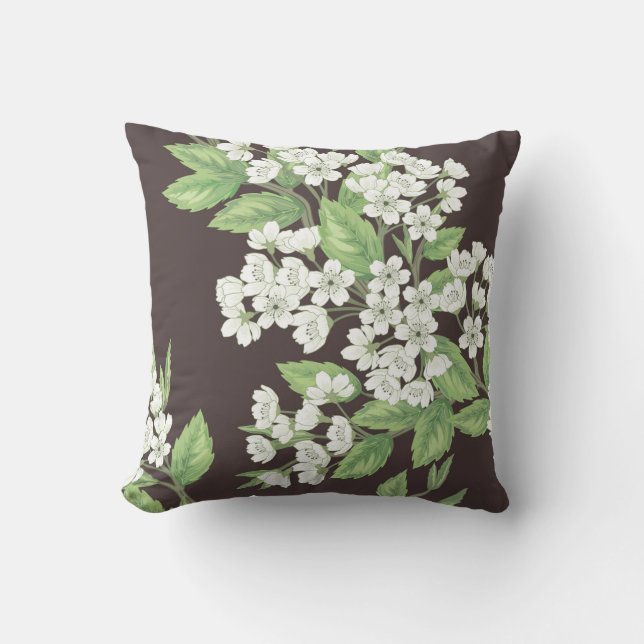 Spring pattern, green branches seamless. cushion (Front)