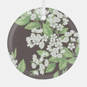 Spring pattern, green branches seamless. glass tree decoration