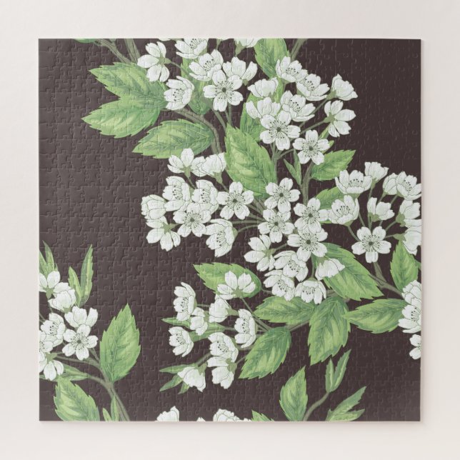 Spring pattern, green branches seamless. jigsaw puzzle (Vertical)
