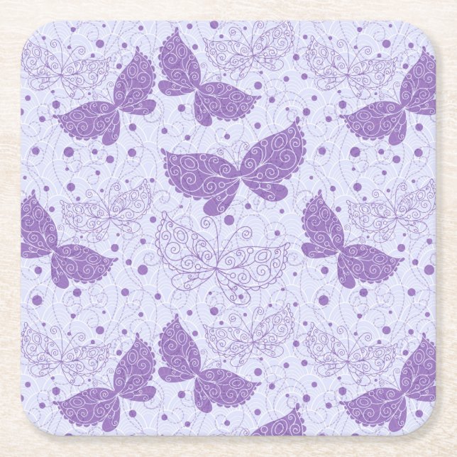Spring Pattern Square Paper Coaster (Front)
