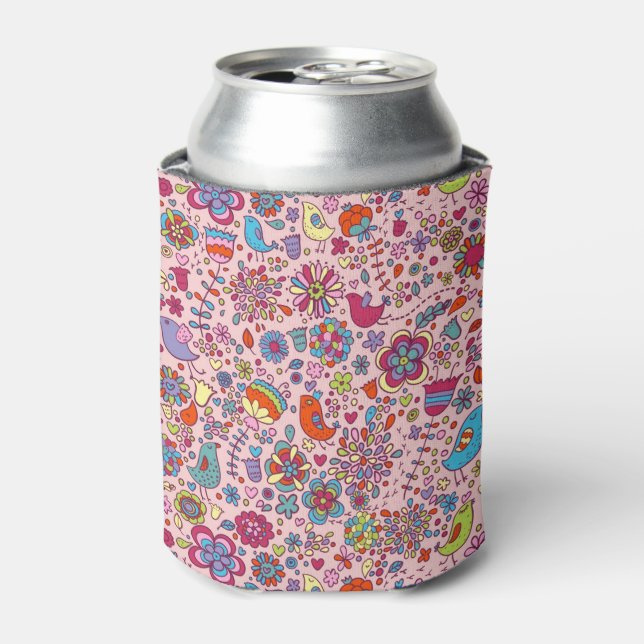 Spring pattern with colourful flowers can cooler (Can Front)