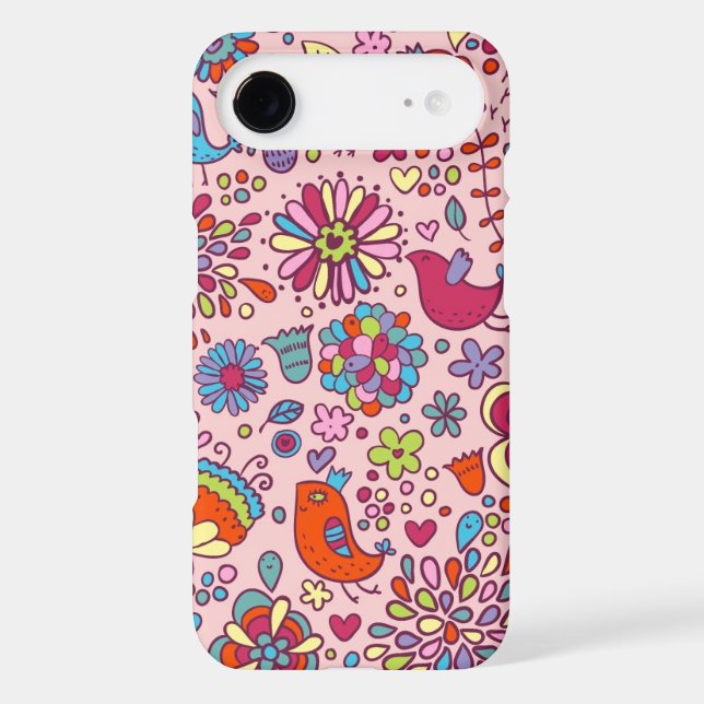 Spring pattern with colourful flowers Case-Mate iPhone case (Back)