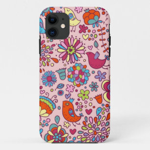 Spring pattern with colourful flowers iPhone 11 case