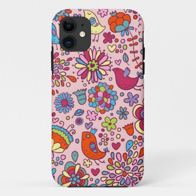 Spring pattern with colourful flowers Case-Mate iPhone case (Back)