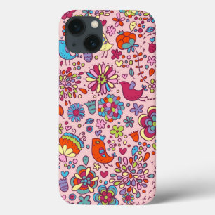 Spring pattern with colourful flowers iPhone 13 case