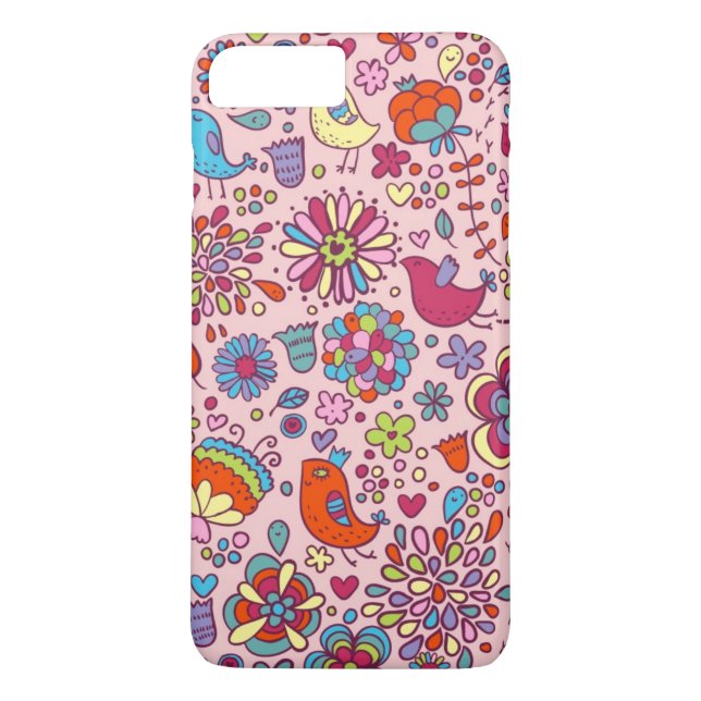 Spring pattern with colourful flowers Case-Mate iPhone case (Back)