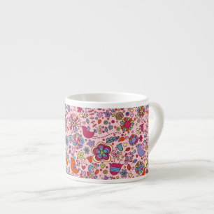 Spring pattern with colourful flowers espresso cup
