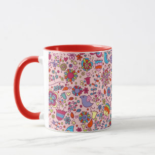 Spring pattern with colourful flowers mug