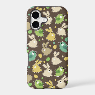 spring pattern with easter eggs,birds