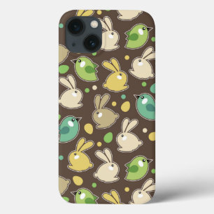 spring pattern with easter eggs,birds iPhone 13 case