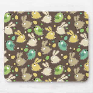 spring pattern with easter eggs,birds mouse pad
