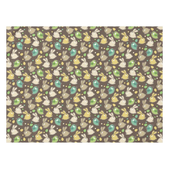 spring pattern with easter eggs,birds tablecloth (Front (Horizontal))