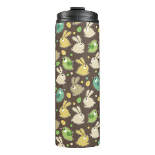 spring pattern with easter eggs,birds thermal tumbler