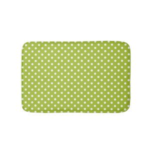 Spring pattern with white polka dots bath mat