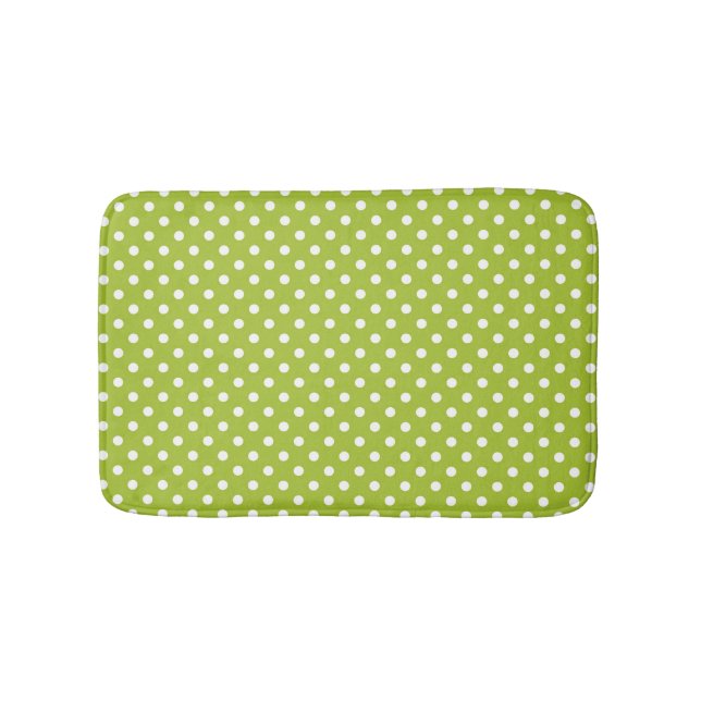 Spring pattern with white polka dots bath mat (Front)