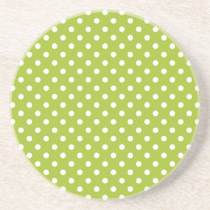 Spring pattern with white polka dots coaster