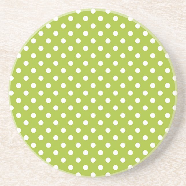 Spring pattern with white polka dots coaster (Front)