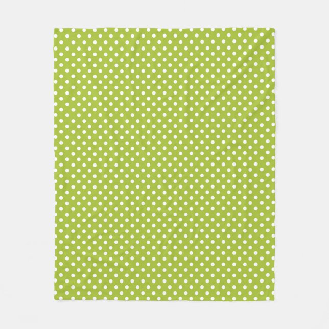 Spring pattern with white polka dots fleece blanket (Front)