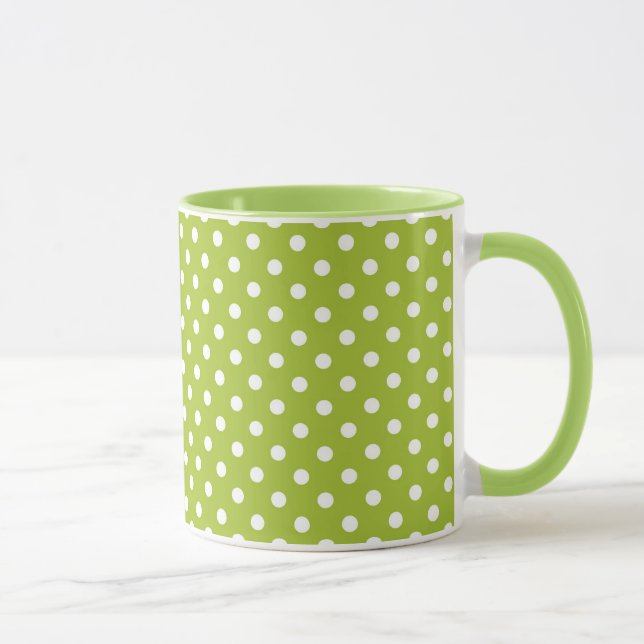 Spring pattern with white polka dots mug (Right)