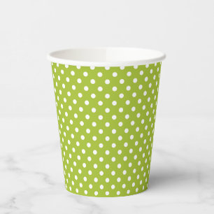 Spring pattern with white polka dots paper cups