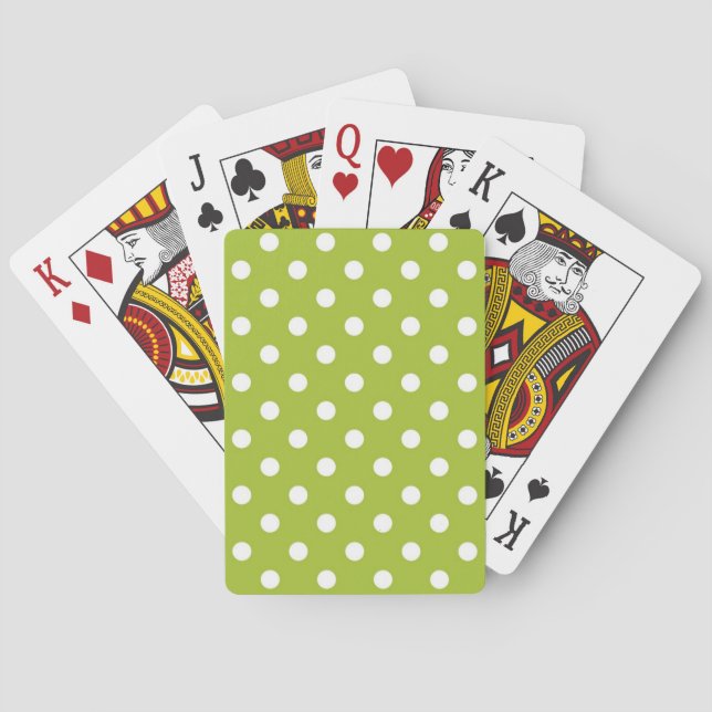 Spring pattern with white polka dots playing cards (Back)