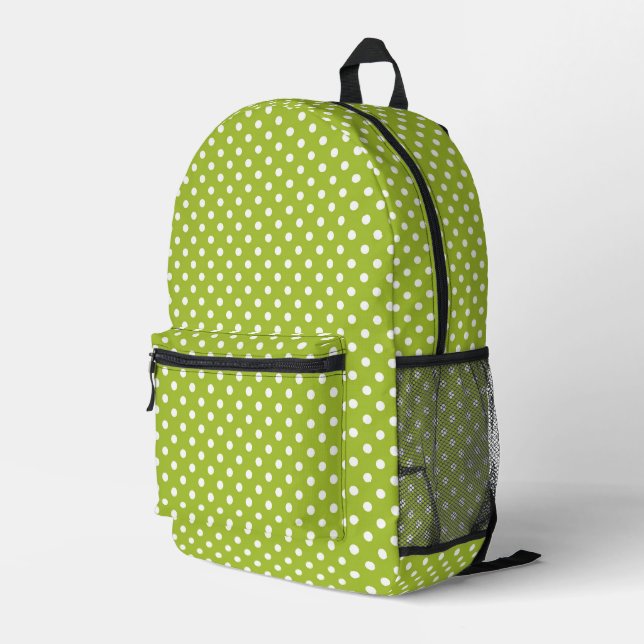Spring pattern with white polka dots printed backpack (Back Corner Right)