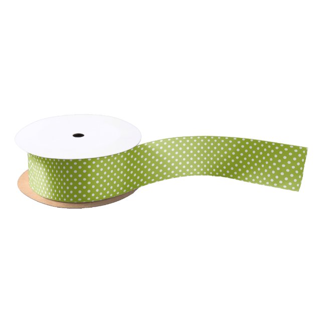 Spring pattern with white polka dots satin ribbon (Spool)