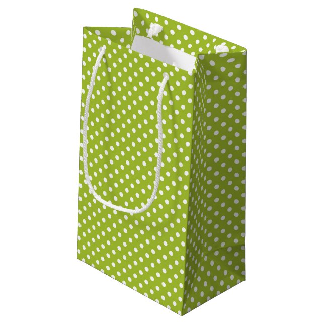 Spring pattern with white polka dots small gift bag (Back Angled)