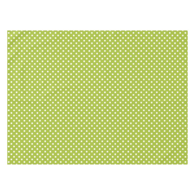 Spring pattern with white polka dots tablecloth (Front (Horizontal))