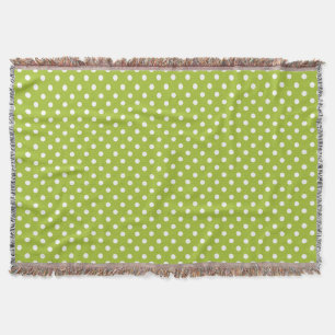 Spring pattern with white polka dots throw blanket