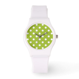 Spring pattern with white polka dots watch