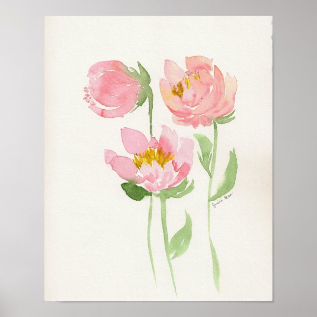 Spring peonies poster (Front)