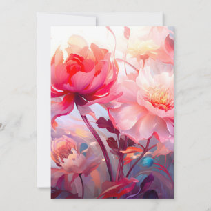 Spring Peony Bloom Garden Watercolor Holiday Card