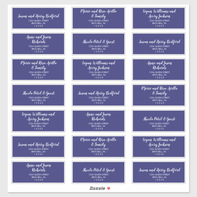 Spring Peony Navy Wedding Guest Address Labels (Sheet)