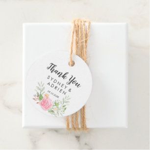 Spring Peony Wedding Thank You Favour Tags