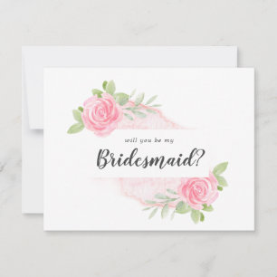 Spring Peony Will You Be My Bridesmaid Note Card
