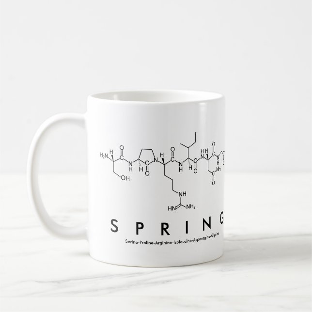 Spring peptide name mug (Left)