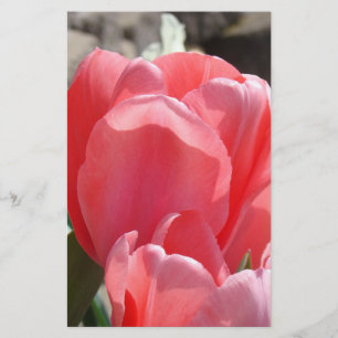 Spring Personalised Stationery Pink Tulip Flowers