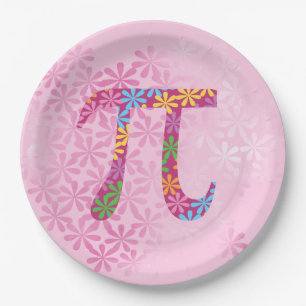 Spring Pi © Flowery Colourful Pi Symbol Paper Paper Plate