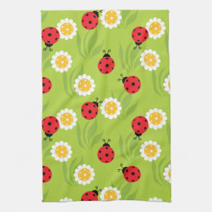 Spring pickleball on fresh green tea towel